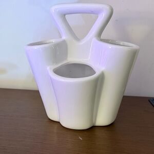 White Ceramic Multi-Vase with Handle